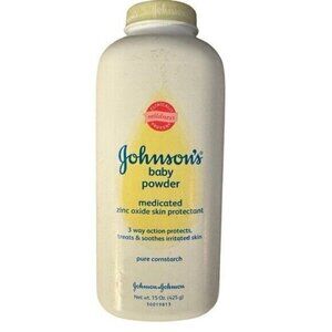 Johnson's Baby Powder Medicated Zinc Oxide Skin Protectant Cornstarch 15 Oz